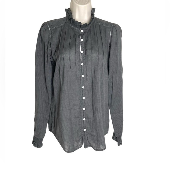 Faherty Charcoal Blouse - Picture 2 of 16